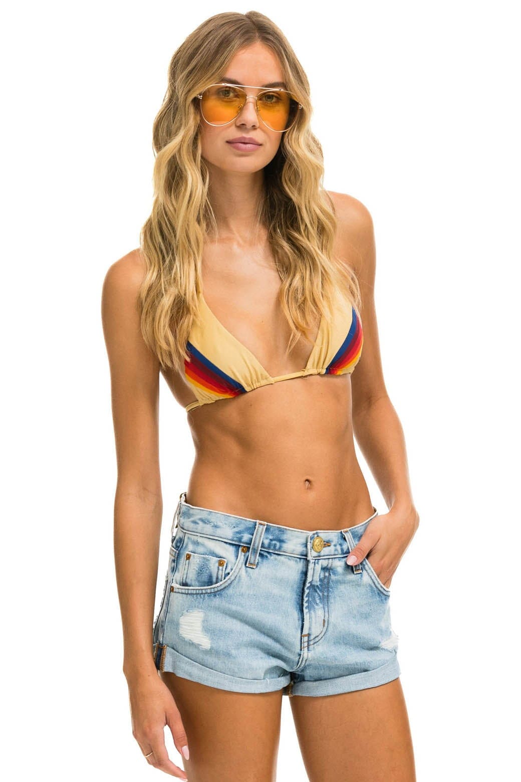 LOW RISE ROCKER JEAN SHORTS - SUPER LIGHT