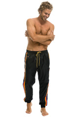 MEN'S 4 STRIPE WIND PANT - BLACK