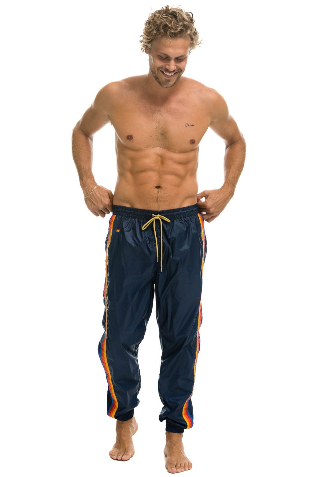 MEN'S 4 STRIPE WIND PANT - NAVY
