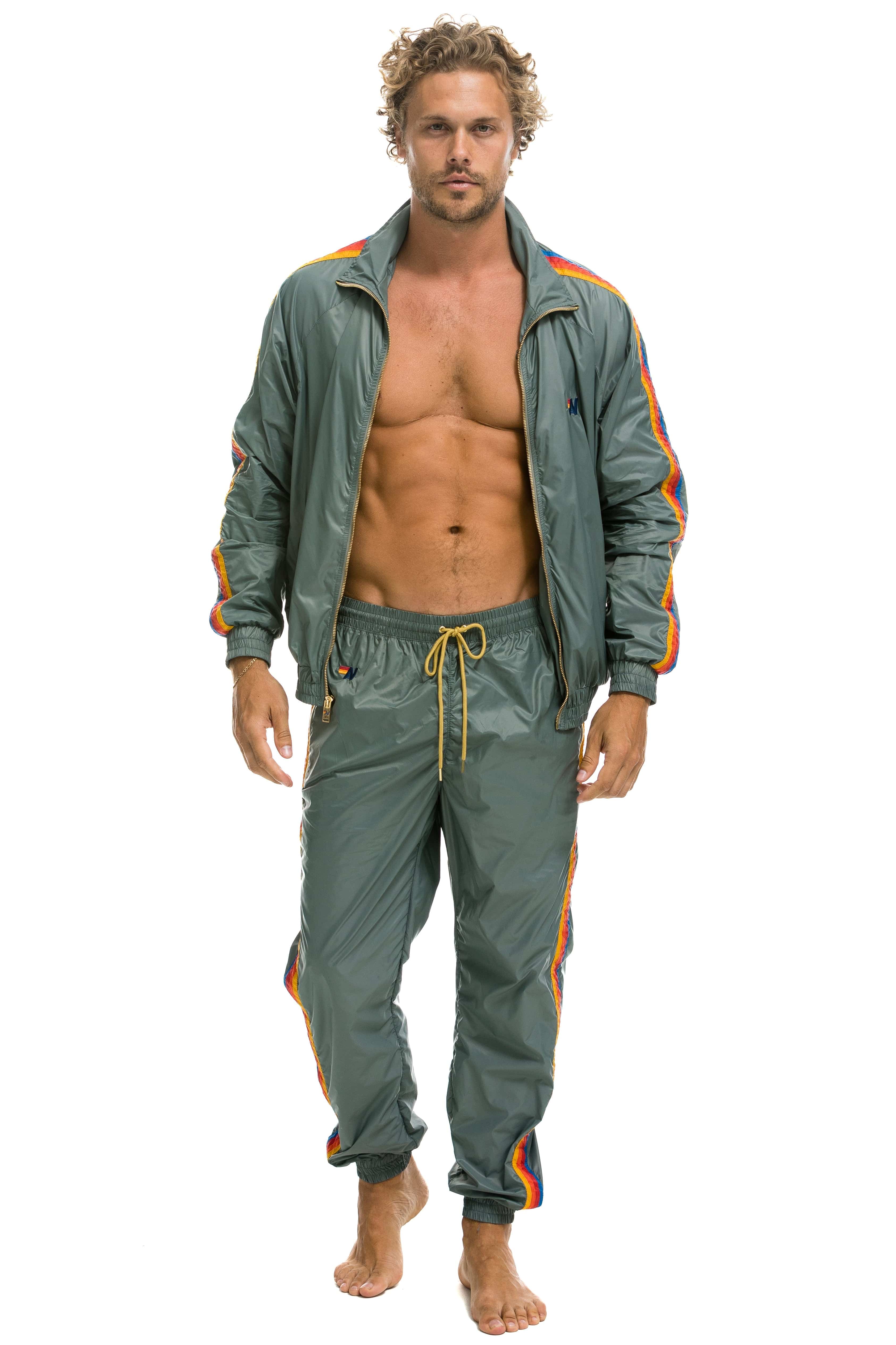 MEN'S 4 STRIPE WIND PANT - SEDONA GREY