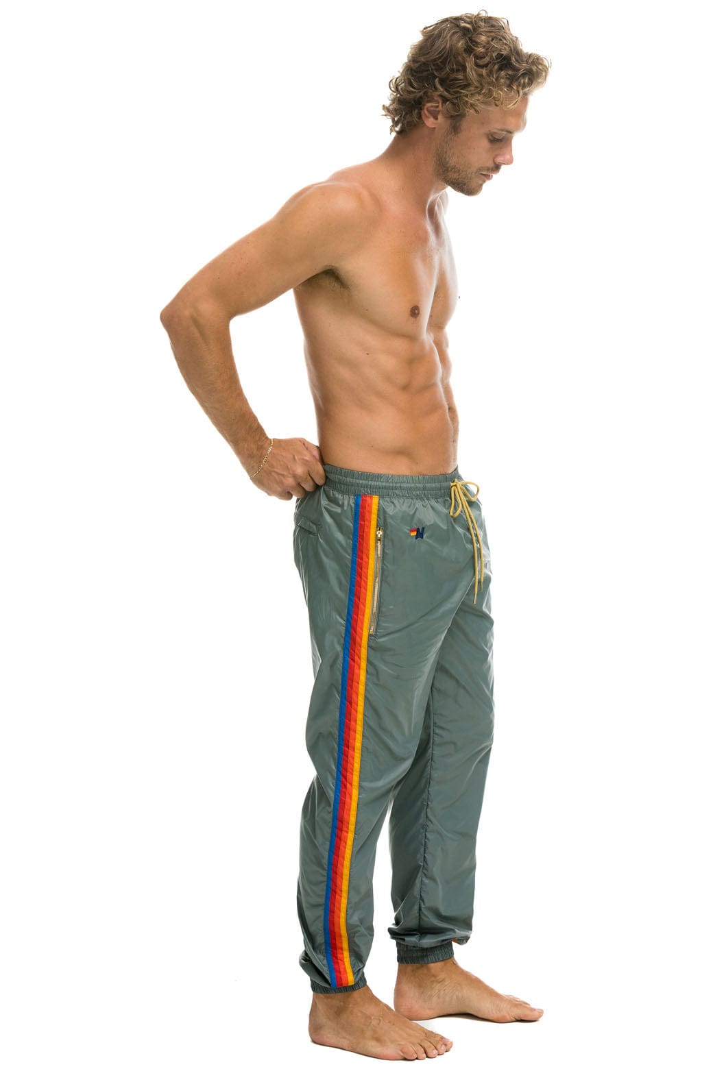 MEN'S 4 STRIPE WIND PANT - SEDONA GREY