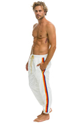 MEN'S 4 STRIPE WIND PANT - WHITE