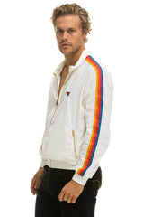 MEN'S 4 STRIPE WINDBREAKER - WHITE