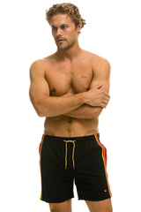 MEN'S 5 STRIPE FLEX SHORTS - BLACK