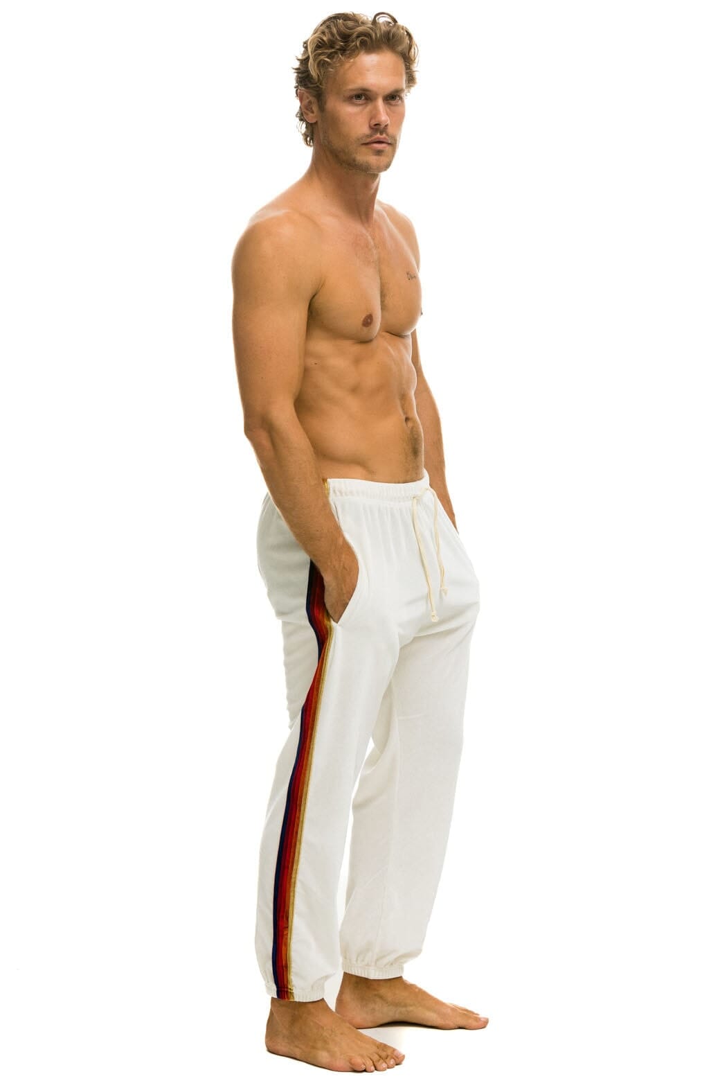 CLASSIC VELVET SWEATPANTS - WHITE