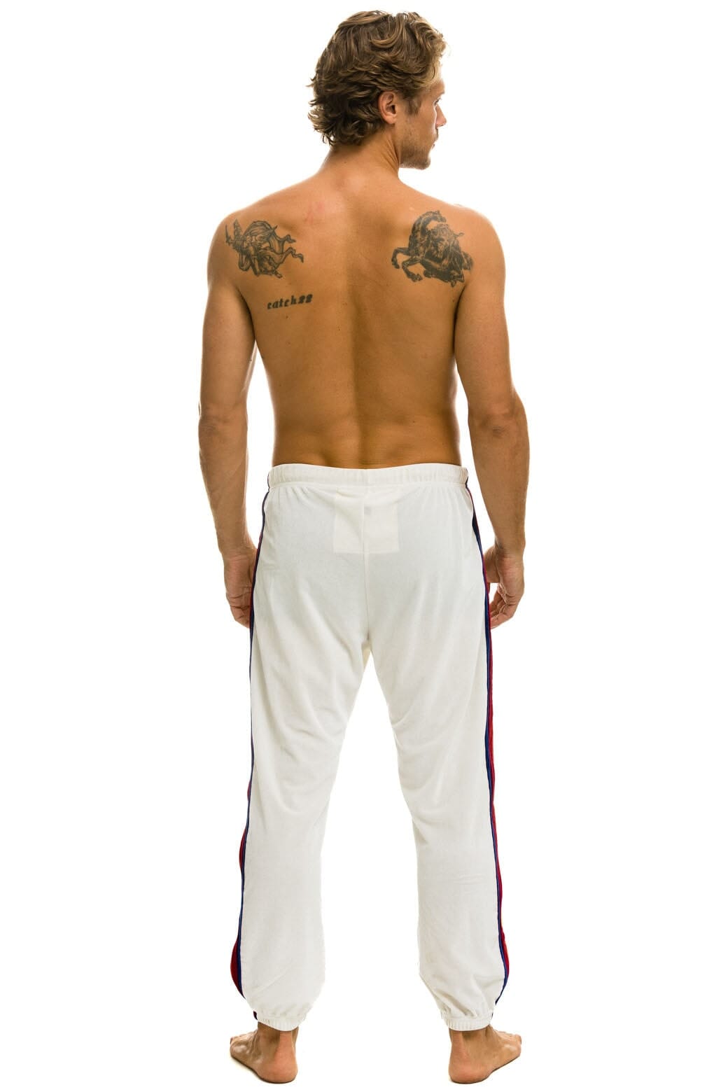 CLASSIC VELVET SWEATPANTS - WHITE