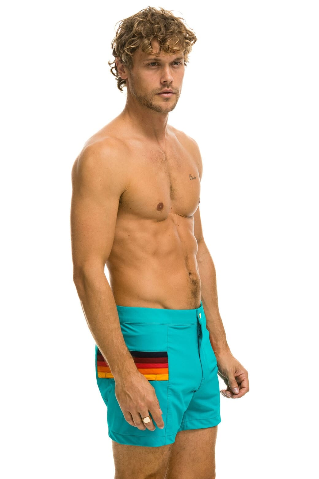 MEN'S HORIZONTAL 5 STRIPE FLEX SHORTS - JADE