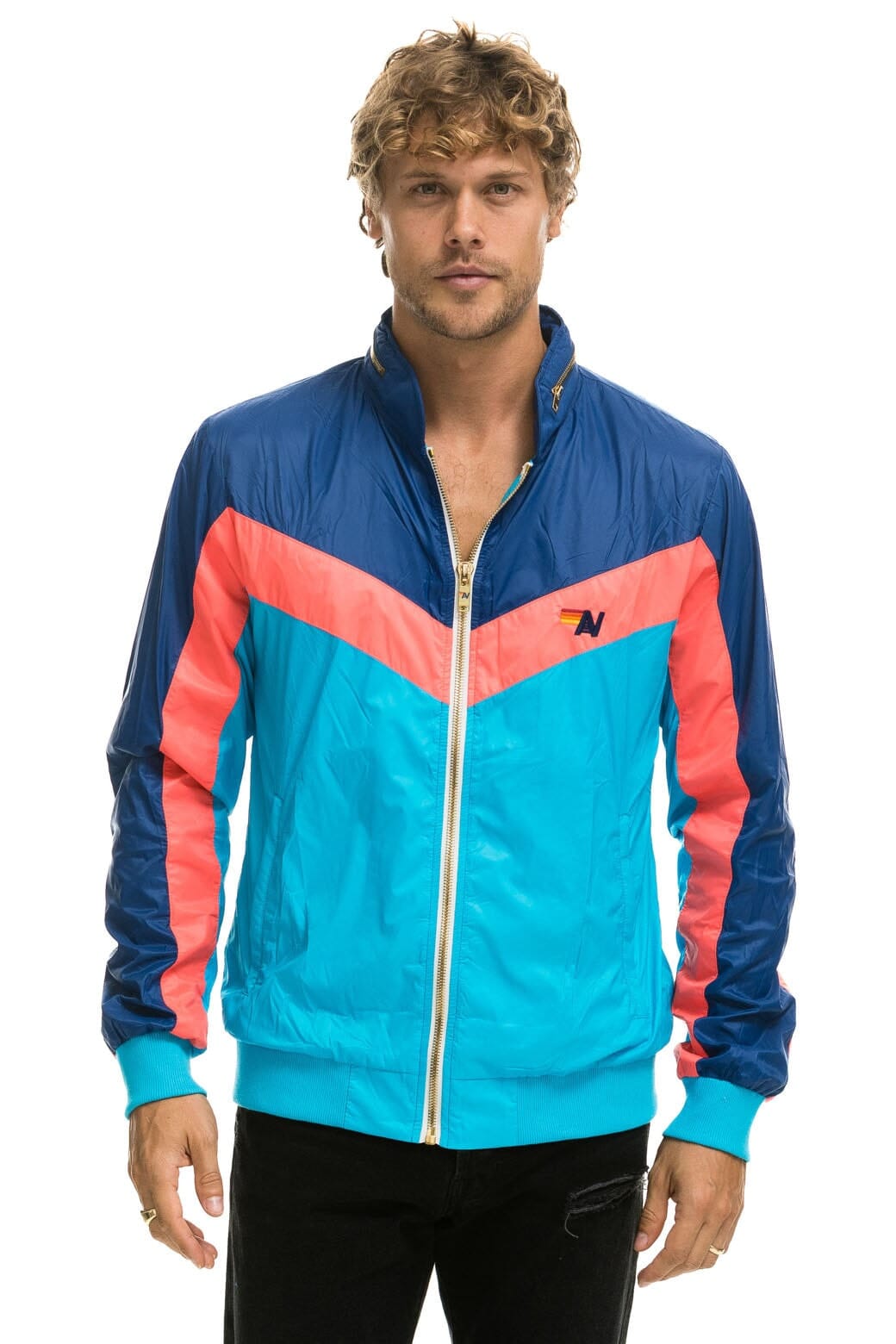 MEN'S WINDBREAKER JACKET- NEON BLUE