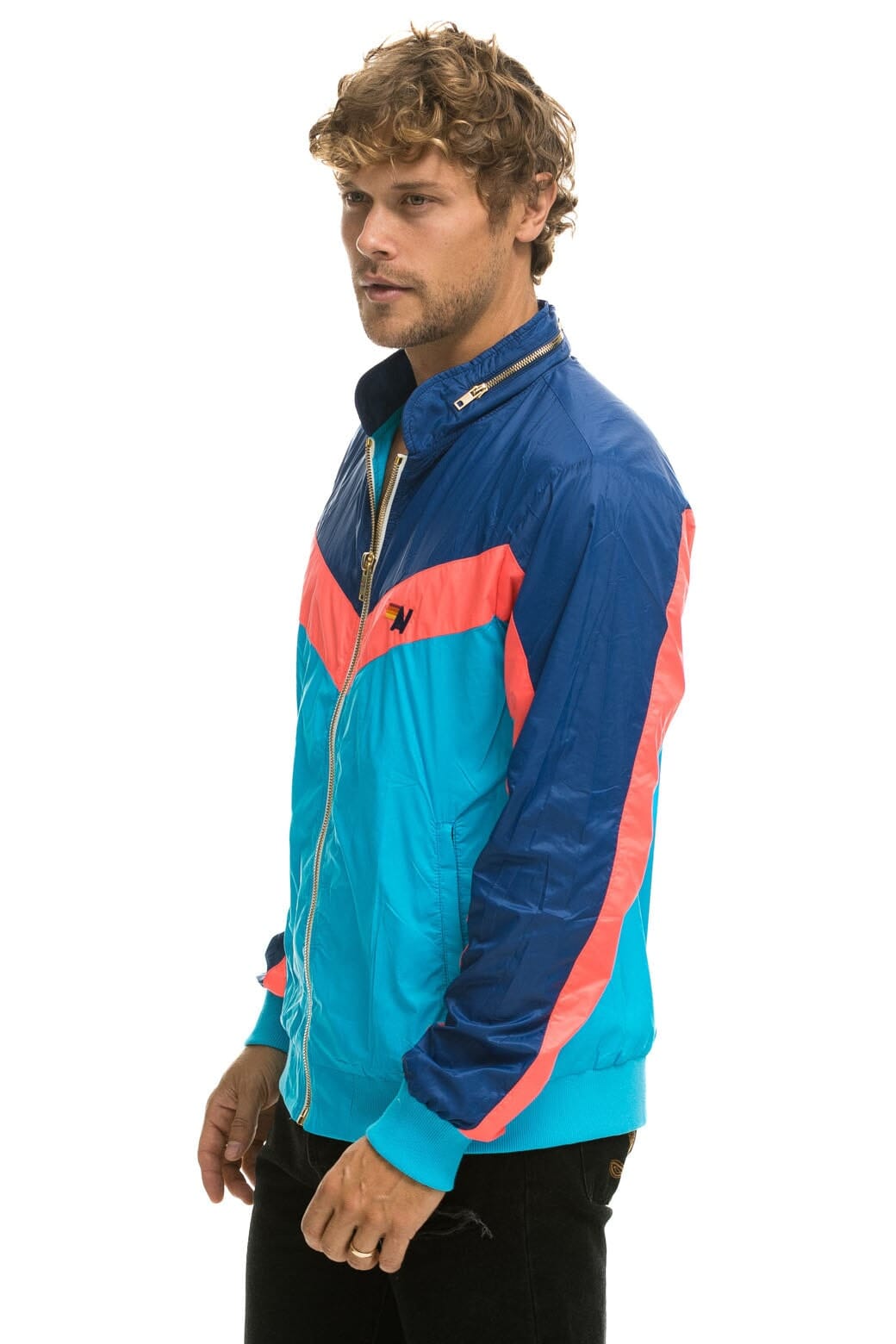 MEN'S WINDBREAKER JACKET- NEON BLUE