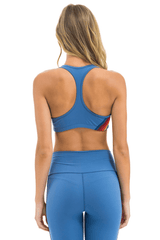 WOMEN'S 5 STRIPE SPORTS BRA - DUSTY BLUE