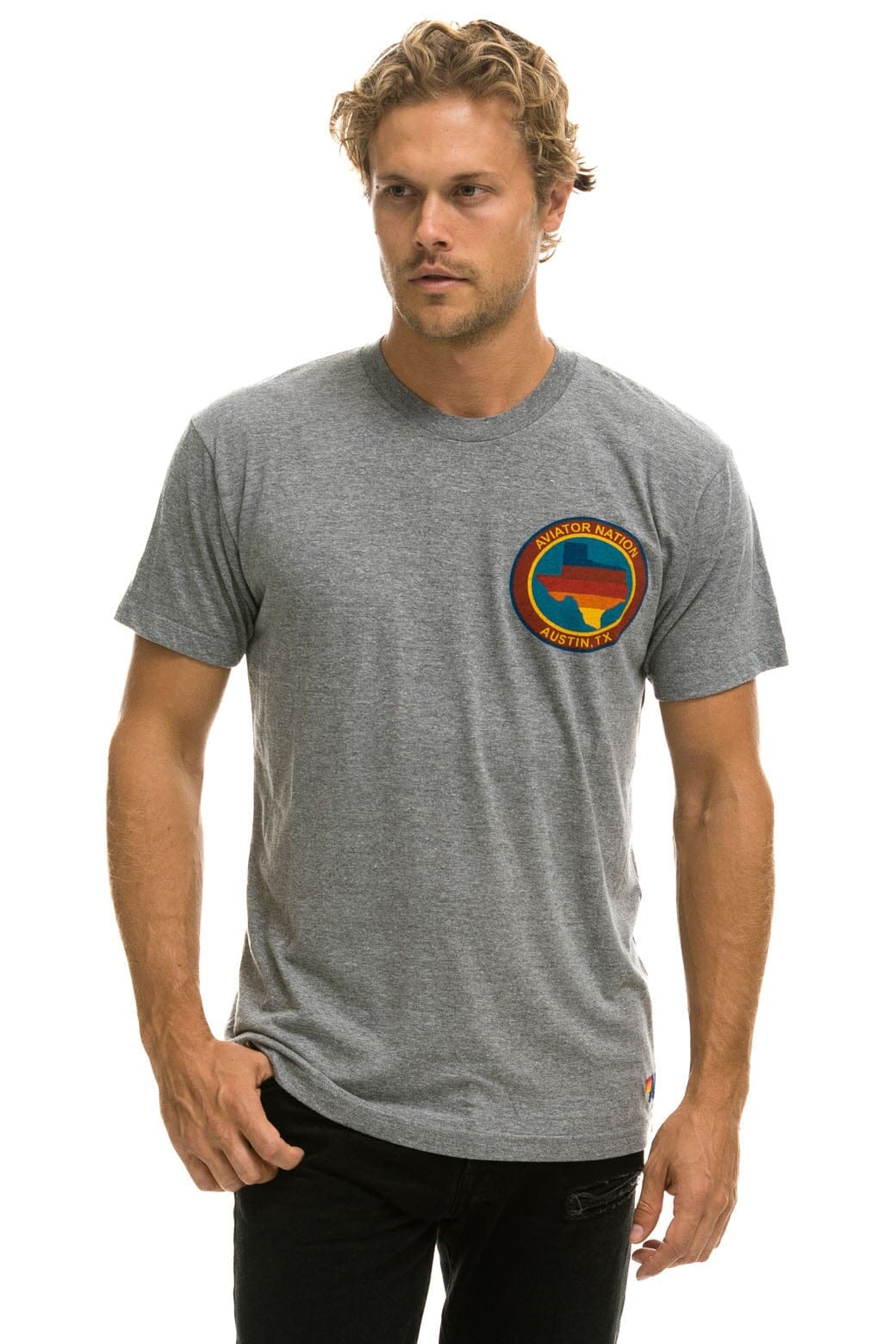 SIGNATURE TEXAS SMALL LOGO TEE - HEATHER GREY