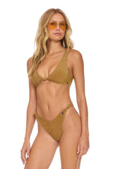 SPARKLE RIVIERA KNOT CHEEKY BIKINI BOTTOMS - MOCHA