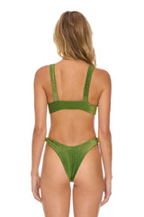 SPARKLE RIVIERA KNOT FRONT TOP BIKINI TOP - ARMY