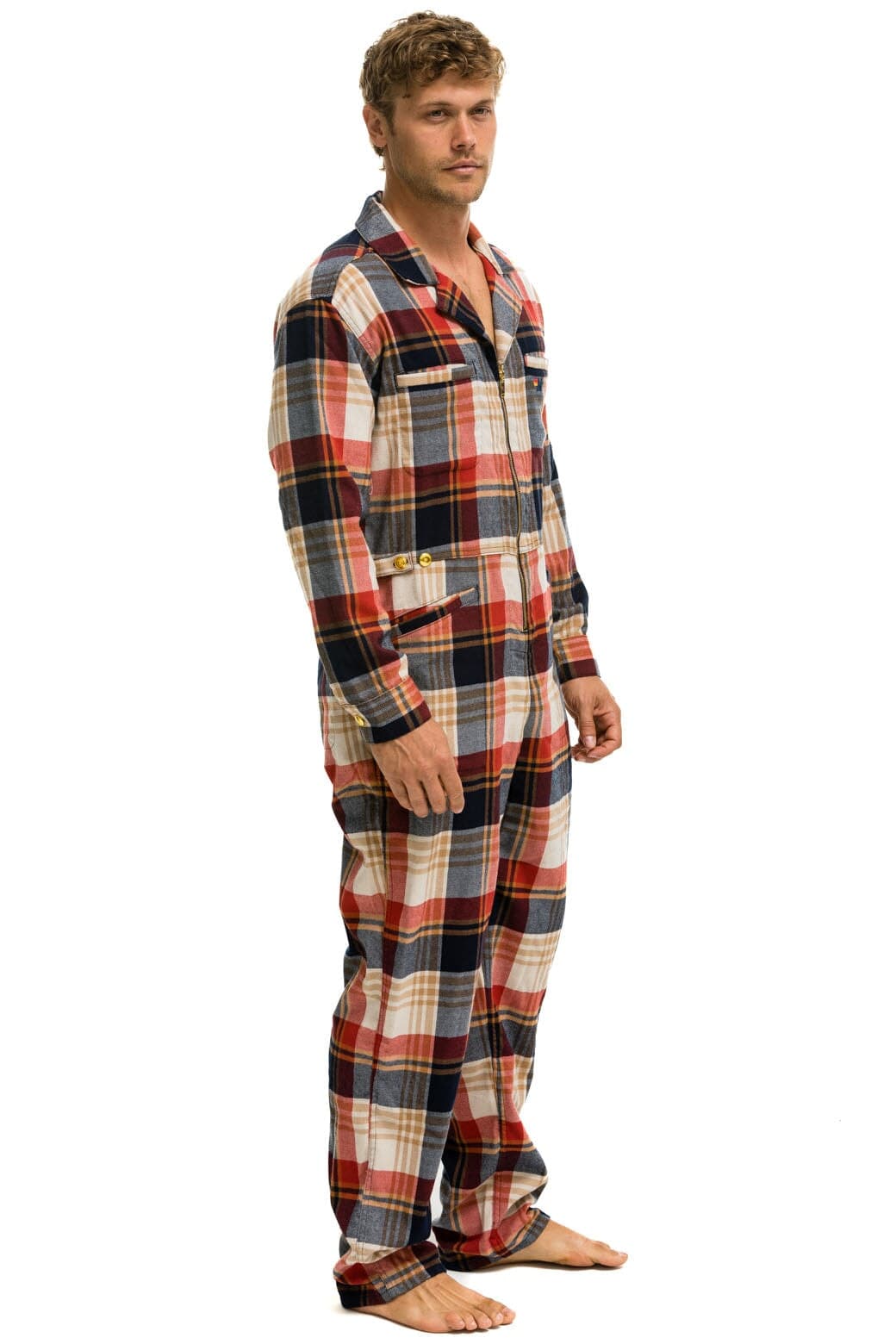 UNISEX PLAID FLIGHT SUIT - COWBOY PLAID