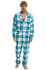UNISEX PLAID FLIGHT SUIT - SKY PLAID