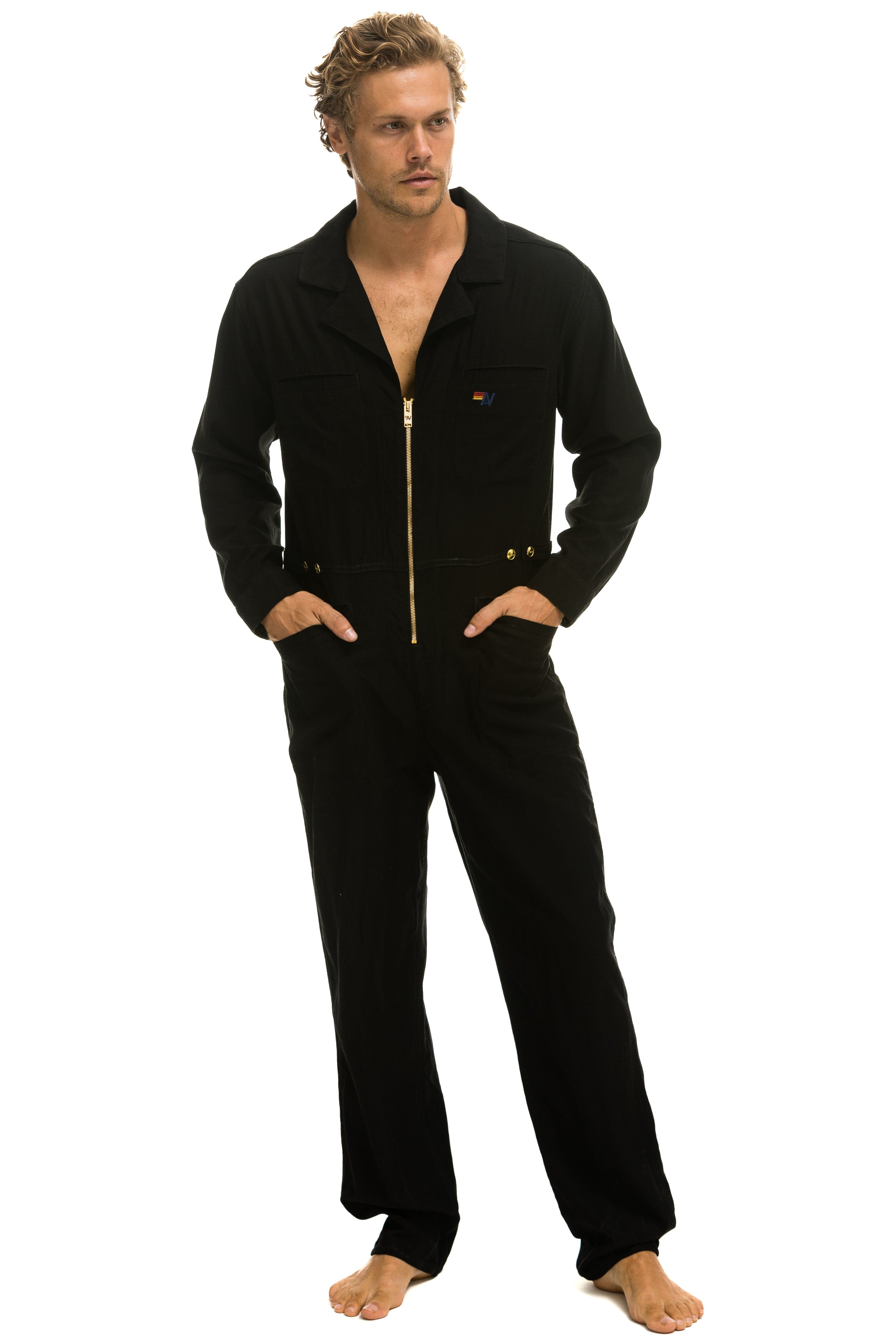 UNISEX TWILL FLIGHT SUIT - BLACK