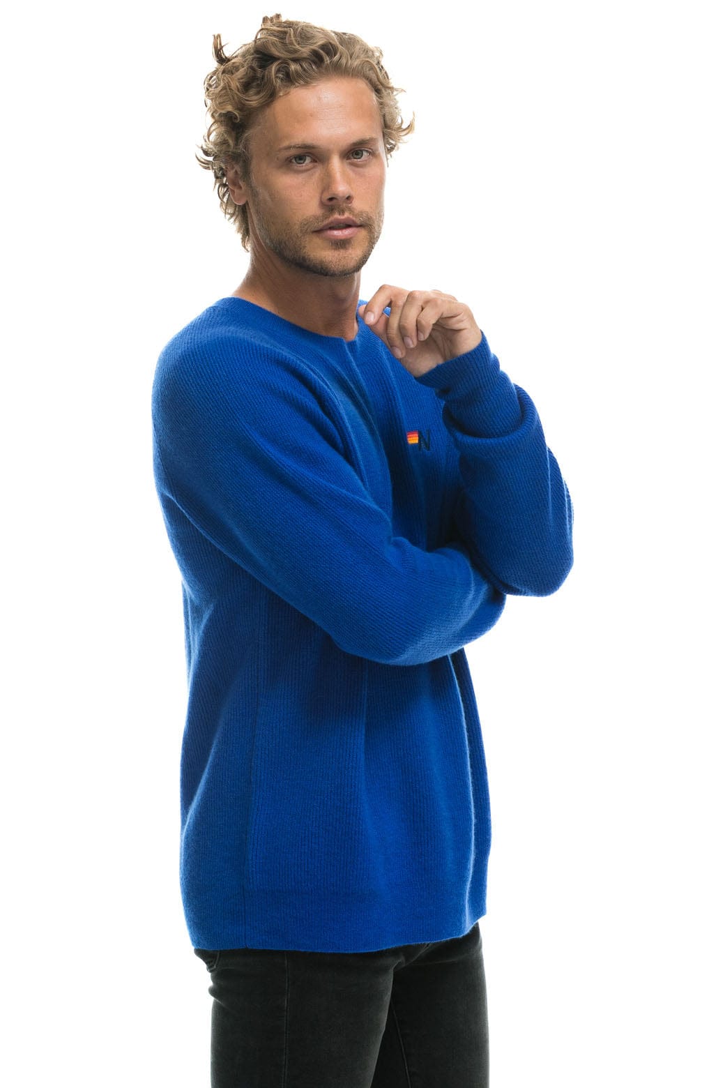 VINTAGE CABIN 2 UNISEX CASHMERE SWEATER - LAPIS