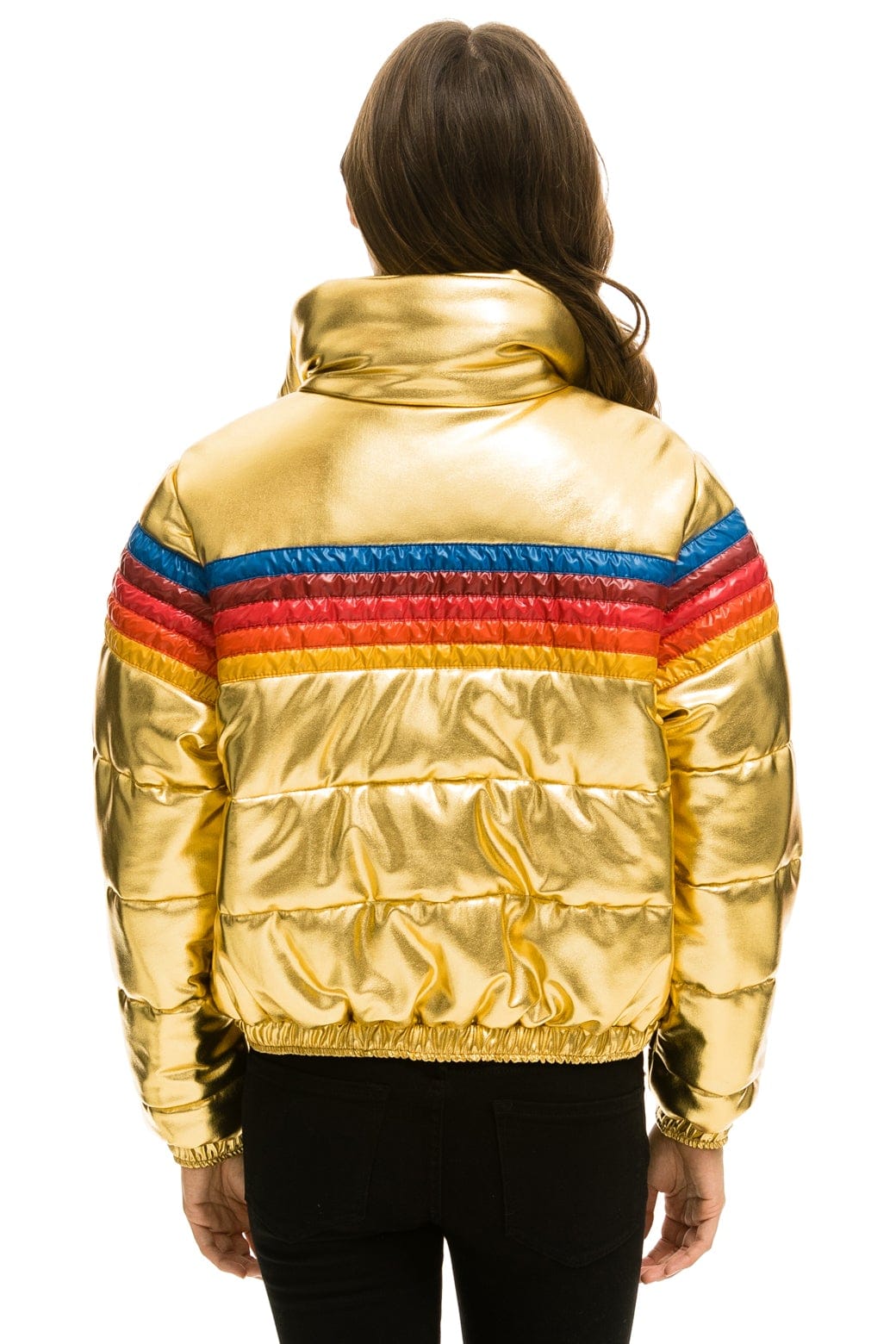 5 STRIPE APRES JACKET - GLOSSY GOLD