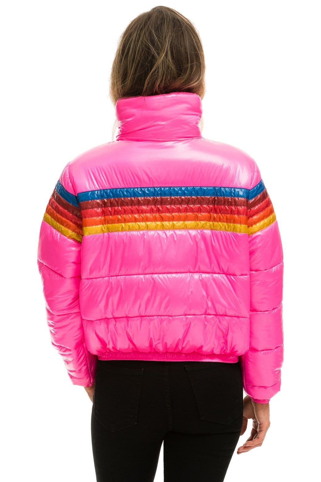 5 STRIPE APRES JACKET - GLOSSY NEON PINK