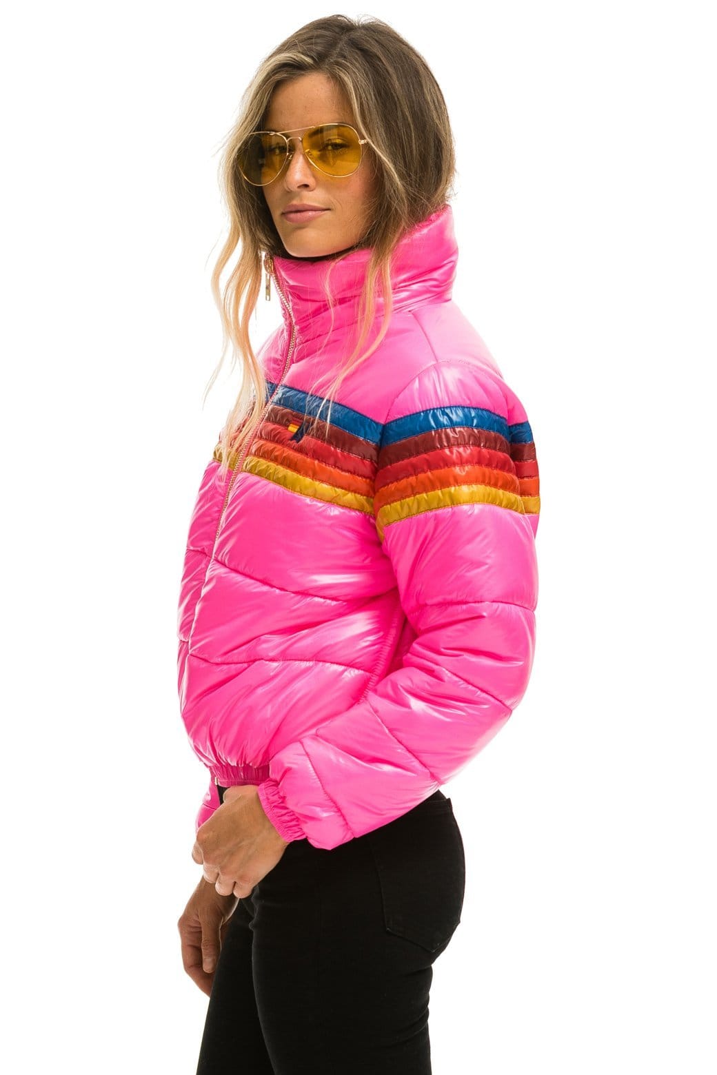 5 STRIPE APRES JACKET - GLOSSY NEON PINK