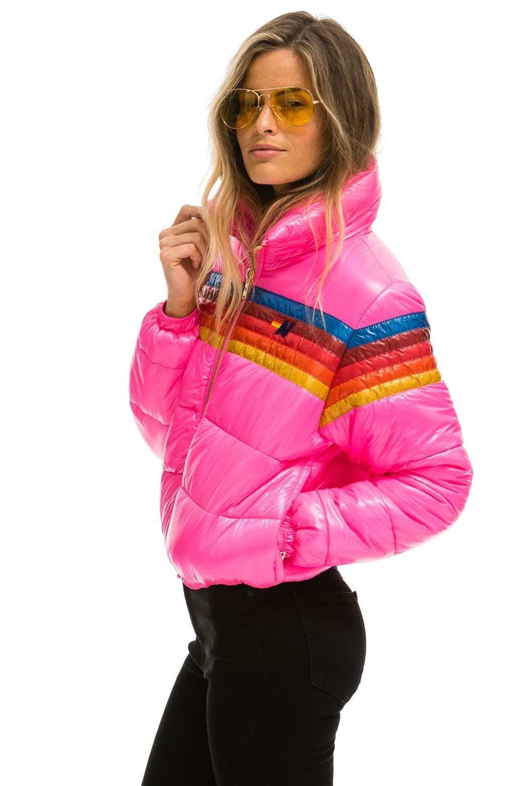 5 STRIPE APRES JACKET - GLOSSY NEON PINK