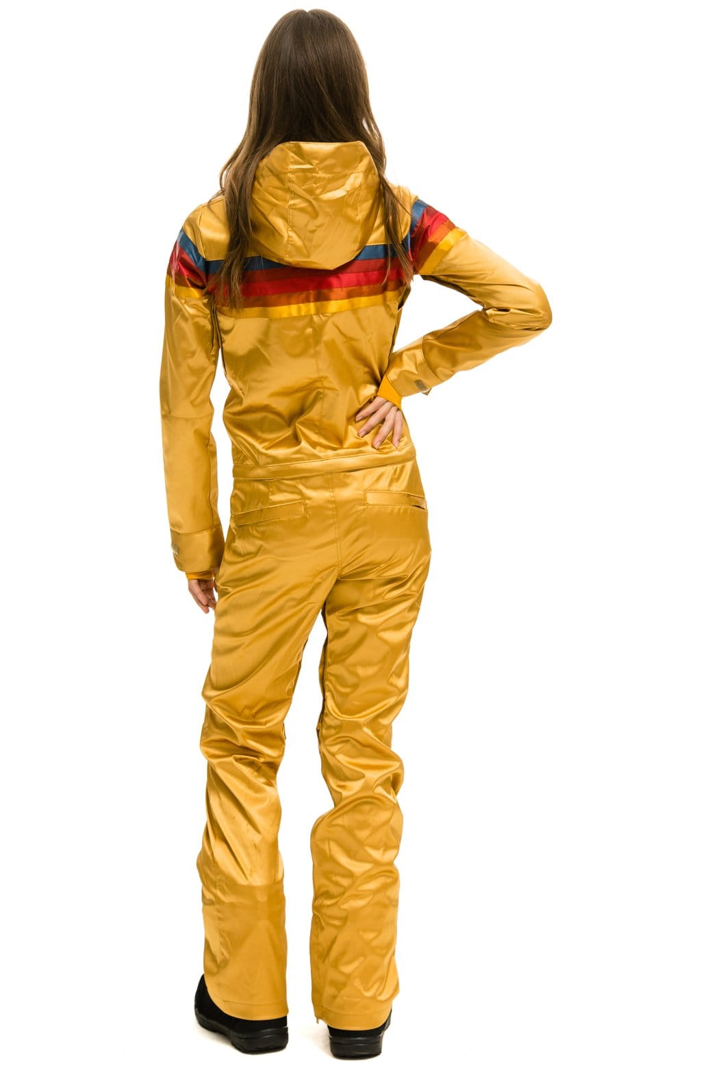 WOMEN'S 5 STRIPE SATIN POWDER SUIT - CHAMPAGNE