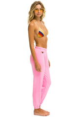5 STRIPE SWEATPANTS - NEON PINK