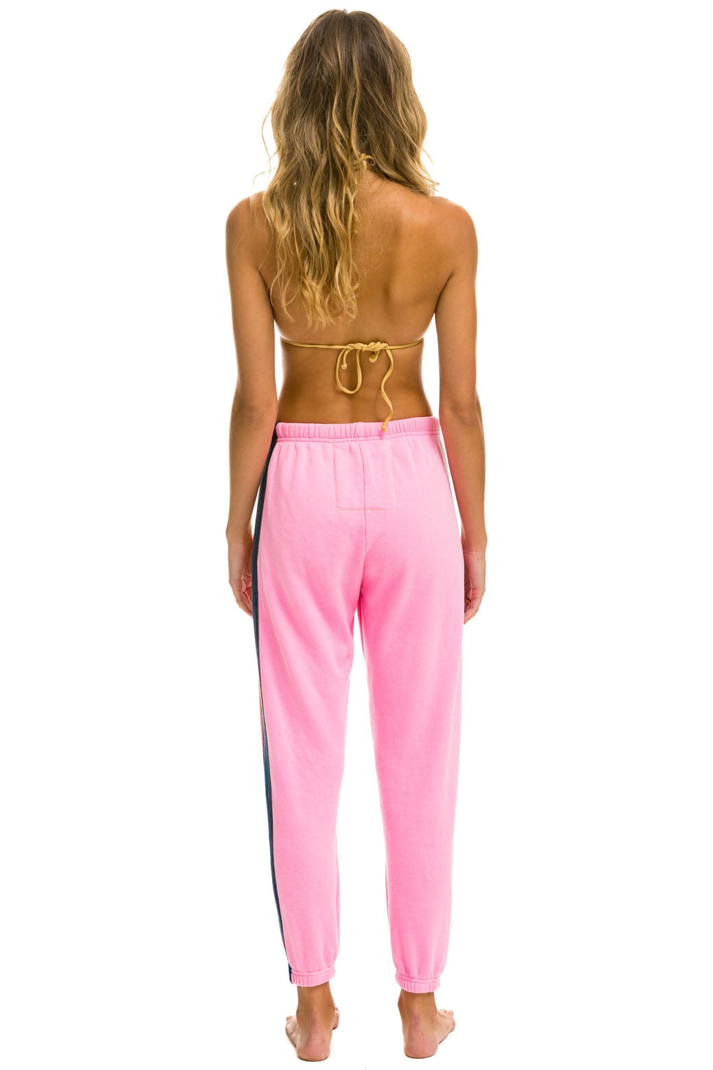 5 STRIPE SWEATPANTS - NEON PINK
