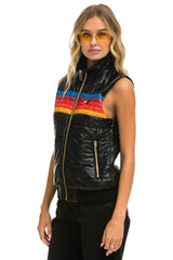 WOMEN'S 5 STRIPE VEST - GLOSSY BLACK