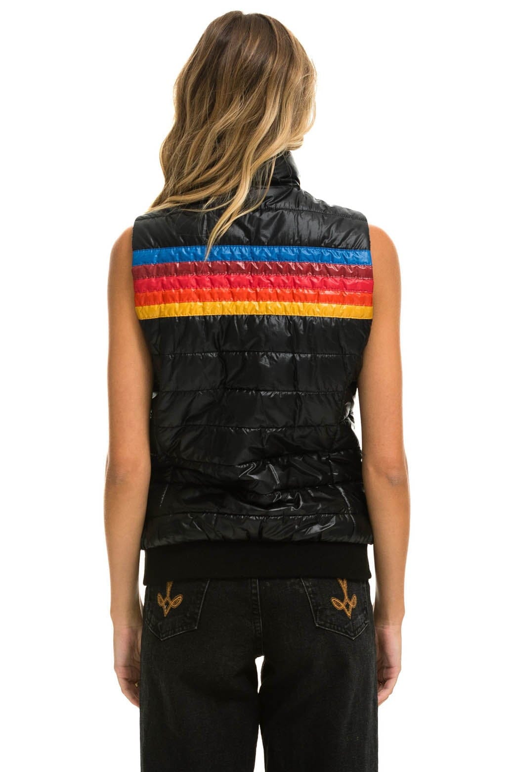 WOMEN'S 5 STRIPE VEST - GLOSSY BLACK