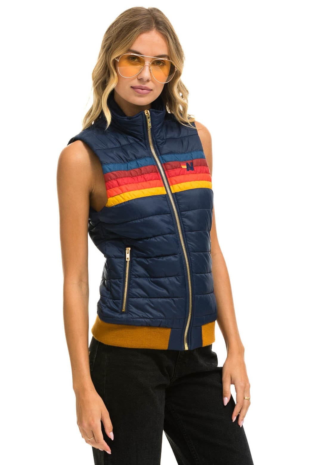 WOMEN'S 5 STRIPE VEST - NAVY