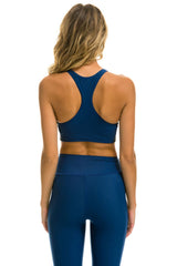COLOR BLOCK RACER SPORTS BRA - ROYAL