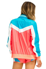 WINDBREAKER JACKET- NEON CORAL
